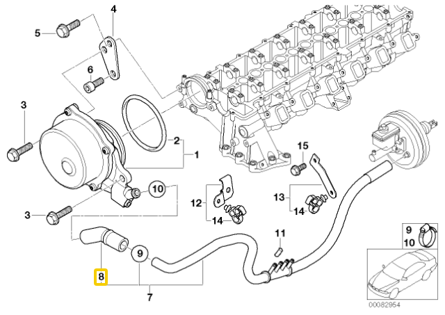 BMW E38 vakuuminė žarna Originali 11667787080