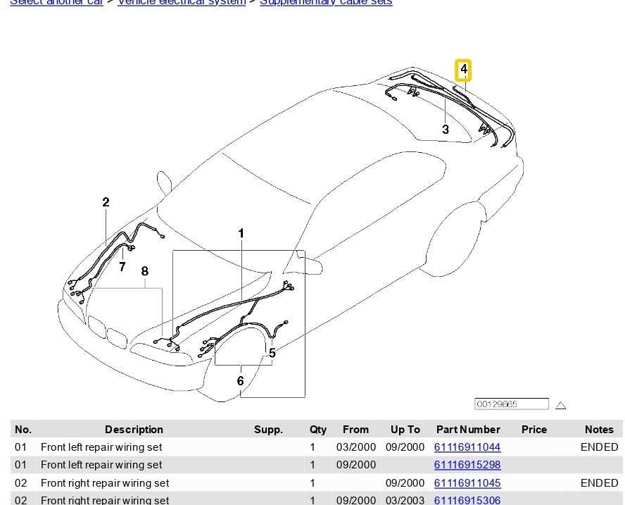 Bmw E39 5 Galvos Rep Kabelsatz Heckklappe Originalus 61128372995
