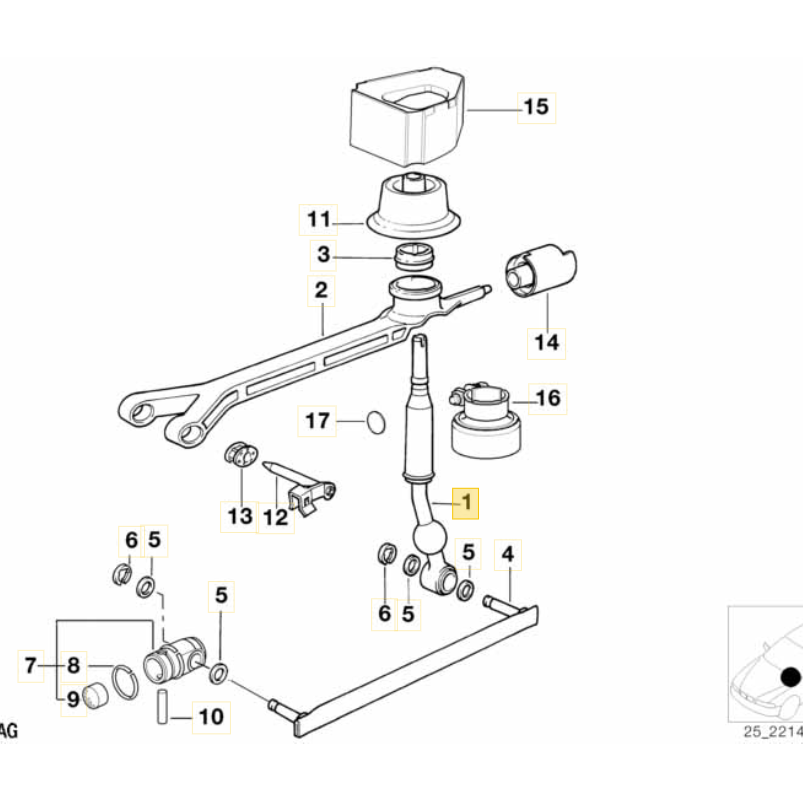 BMW E39 E38 Transmisijos Perjungimo Svirtis Originalus 25117527249