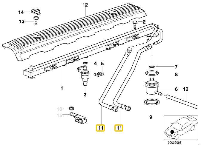 BMW E39 sedanas universalas Kuro įpurškimo sistemos žarna originali 13311744100