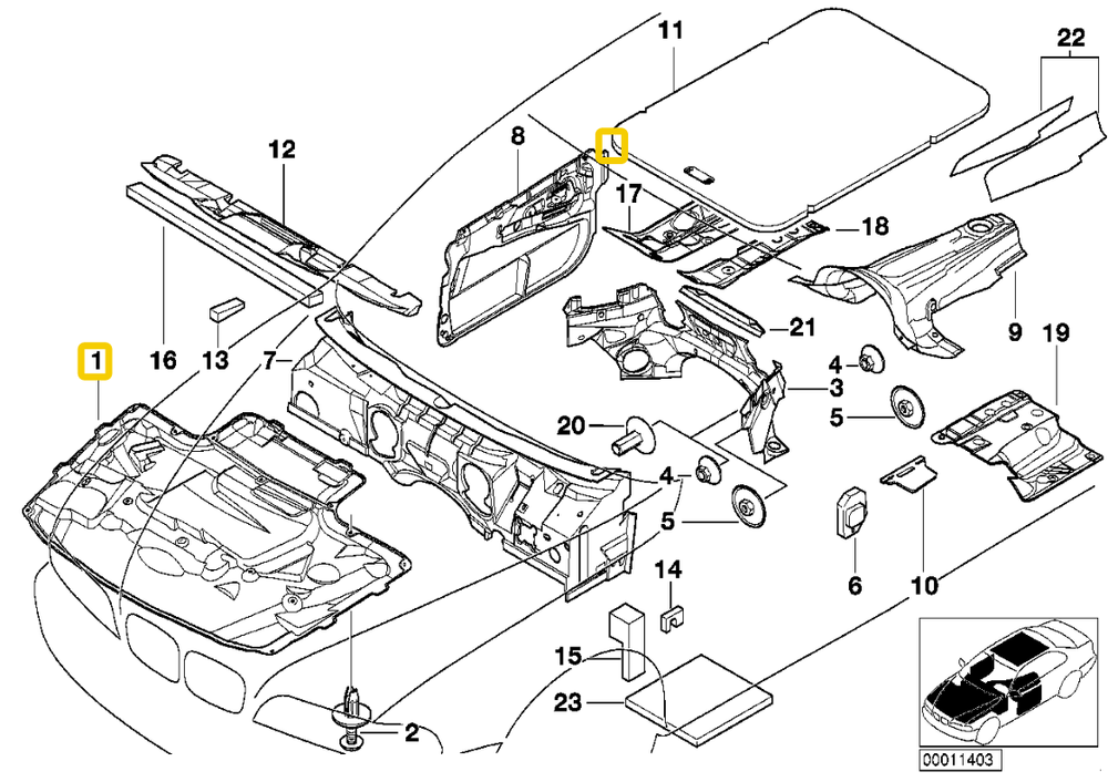 Bmw 5 E39 Garsą Izoliuojantis Variklio Gaubtas Originalus 51488159483
