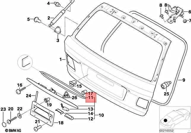 Bmw E46 3' Bagažinės Dėžės Rėmo Stiklo Gija Originalus 51138185791