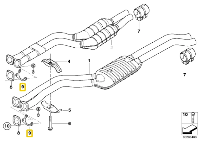 Bmw E46 3 Z3 E36 Išmetimo Sistemos Flangas Originalus 18107506146