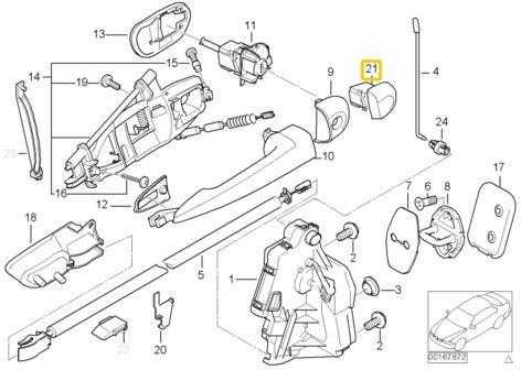 BMW E46 Dešinės durų išorinė dangtis Chromas Originalus 51217002276