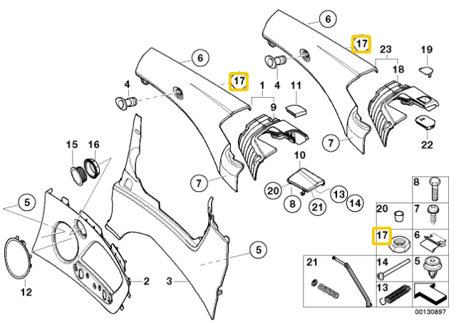 BMW E46 E34 E32 E38 R52 Galvos Rąstas Plastikas Originalus 61671378633