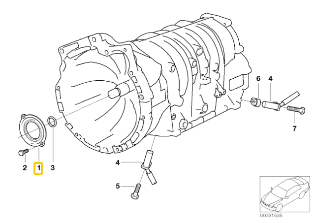 BMW E46 E39 X3 E83 X5 E53 Z3 Automaticus Pavarų Įėjimo Ašies Antspaudas Originalus 24121423529