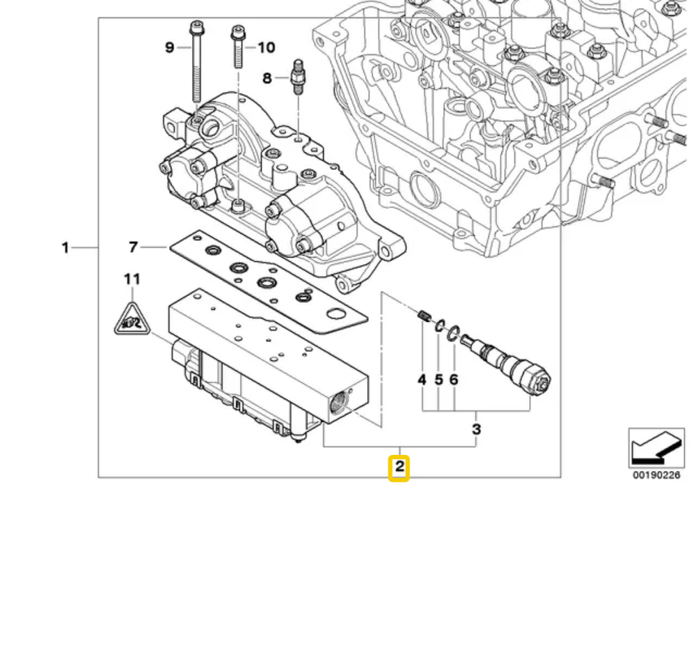 BMW E46 E85 E86 Vanos solenoidas kintamajam vožtuvui, originalus 11367839180