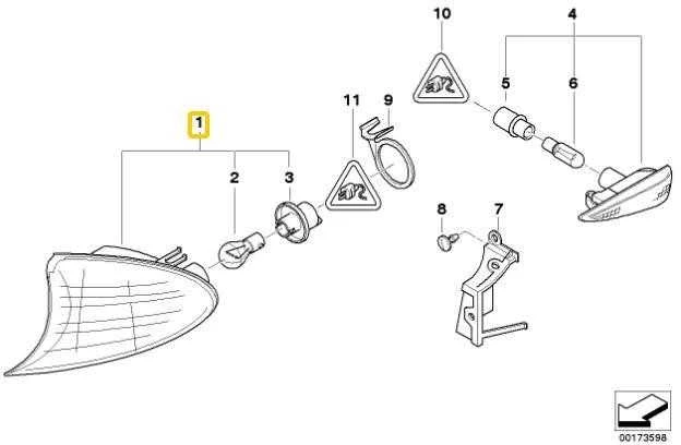 Bmw E46 Kairio Geltona Blinkleuchte Originalus 63137165847