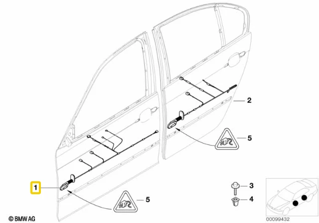 BMW E46 vairuotojo pusės laidai originalus 61126913076