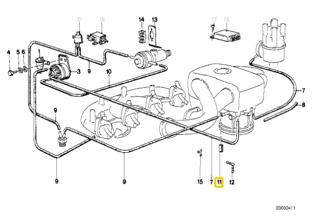 BMW E46 vakuumo dangtelis 3,5 mm originalus 11611437560