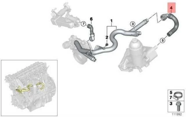 BMW E60 E60N E61 E61N Šildytuvo šilumokaičio grįžtamoji žarna Originali 11537788999