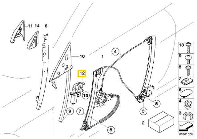 Bmw E60 E61 E63 Fensterheber Antrieb Originalus 67626972343