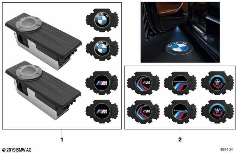 BMW E60 LED durų žibintų projektoriai Originalūs 63312468386