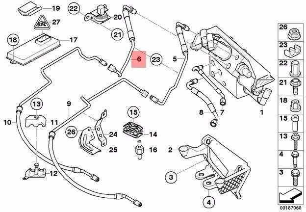 BMW E60 vairo stiprintuvo slėgio linija originali 37136764616