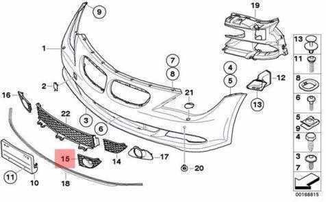 BMW E64 priekinio bamperio naktinio matymo grotelės Kairė originali 51117184693