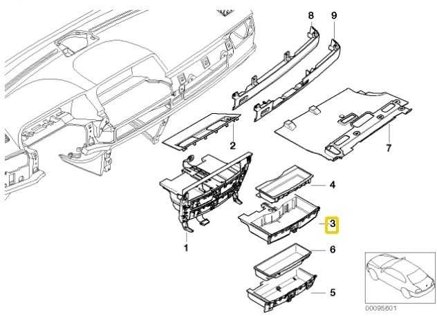 BMW E65 E66 E67 priekinis telefono skydelis originalus 51458251192