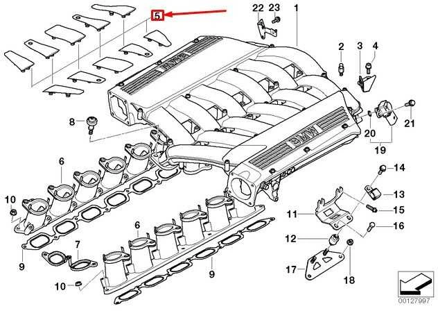 BMW E65 įsiurbimo kolektoriaus dangtelių rinkinys Originalus 11617519496