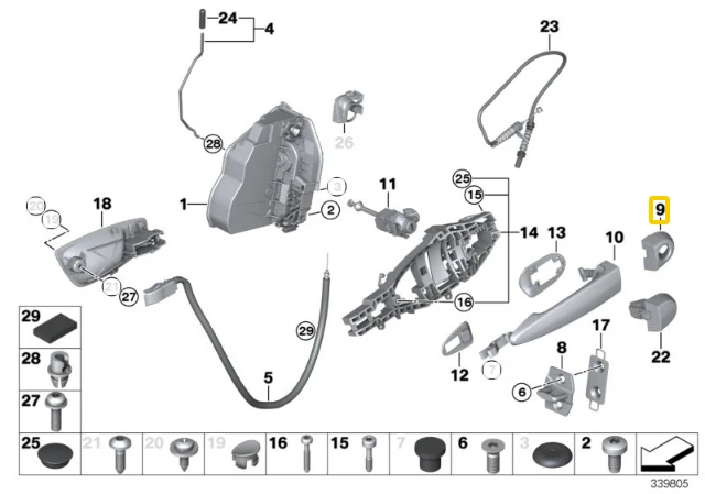 BMW E81 E82 E87 Uzsakovas Blokas Kairysis Originalus 51217161415