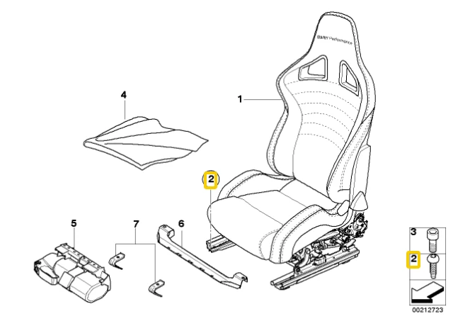 BMW E81 E87 E90 Sėdymo Kėdės Varžtas M10X37 Originalus 07147146686