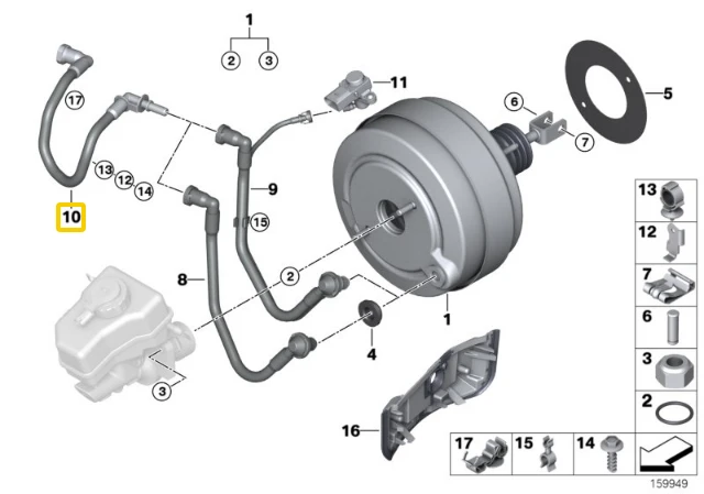 Bmw E81 E87 E90 Stabdžių Papatinių Vakuumo Šlaunelis Originalus 11667549697