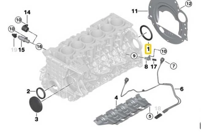 BMW E81 E87 E90 tarpinis žiedas Veleno alkūninio veleno alyvos sandariklis originalus 11117584398
