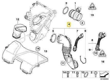 BMW E81 E88 E90 E93 filtruoto oro vamzdis originalus 13717804846