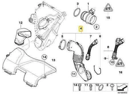 BMW E81 E88 E90 E93 filtruoto oro vamzdis originalus 13717804846