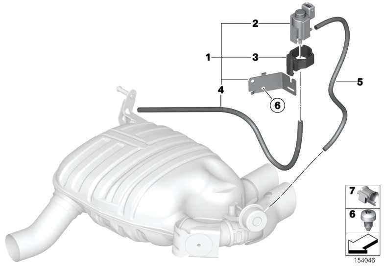 BMW E81 elektrinis perjungimo vožtuvas su laikikliu Originalus 18107536937