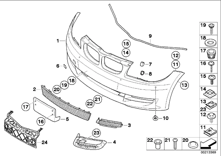 BMW E82 PDC jutiklio laikiklių rinkinys Originalus 51117209152