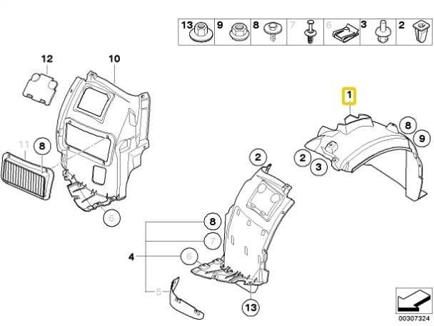 BMW E82 priekinio dešiniojo rato korpuso dangtelis 51718051596