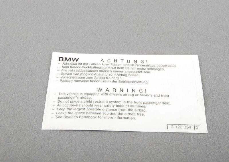 BMW Oro pagalvė Instrukcija E81 E87 E90 F20 F21 Originalus 71212122334