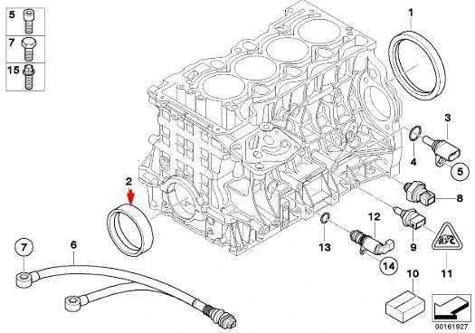 BMW E88 E46 alkūninio veleno alyvos sandariklis originalus 11117511395