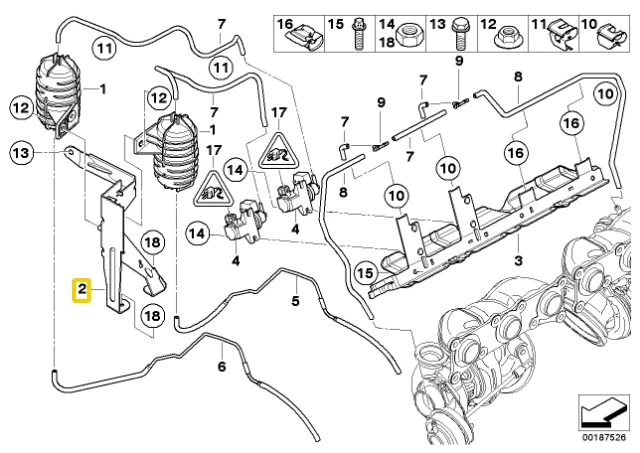 BMW E88 E82 E90 Vakuumo Rezervuaro Skundas Originalus 13717558322