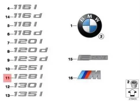 Bmw E88 E82 Galinio Emblema Lipdukas Originalus 51147183158