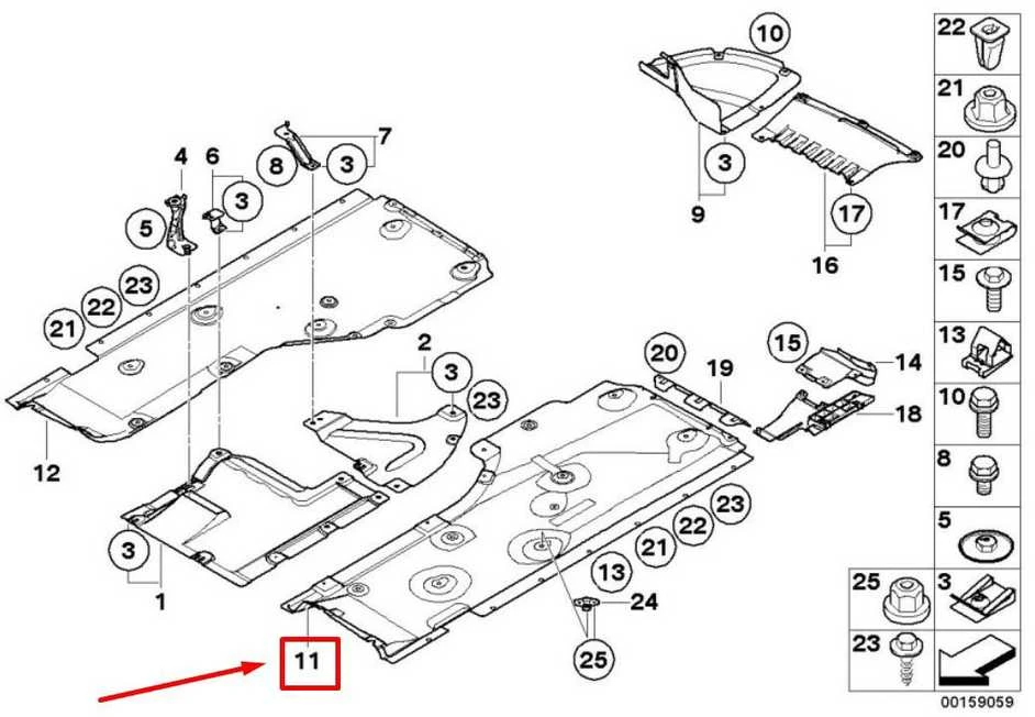 BMW E88 kairės pusės apatinis kėbulo skydas originalus 51757166255