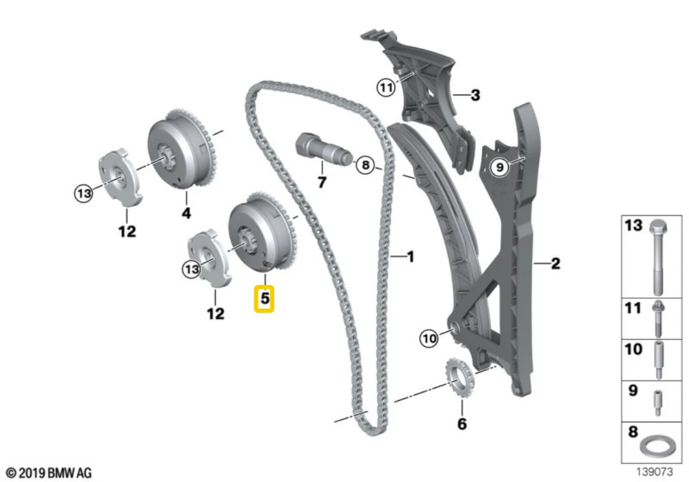 BMW E89 E71 įsiurbimo skirstymo veleno paskirstymo krumpliaratis originalus 11367540347