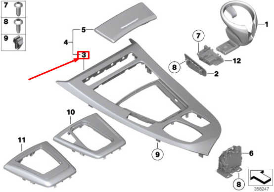 Bmw E89 Z4 Priekinės Centrinės Konsolės Dangtelis Originalus 51168049223