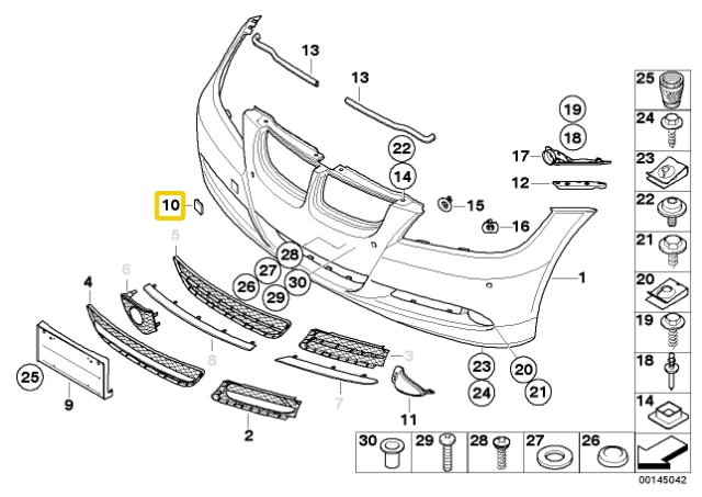 BMW E90 E91 Towing Eye Flap Primed Originalus 51117167575