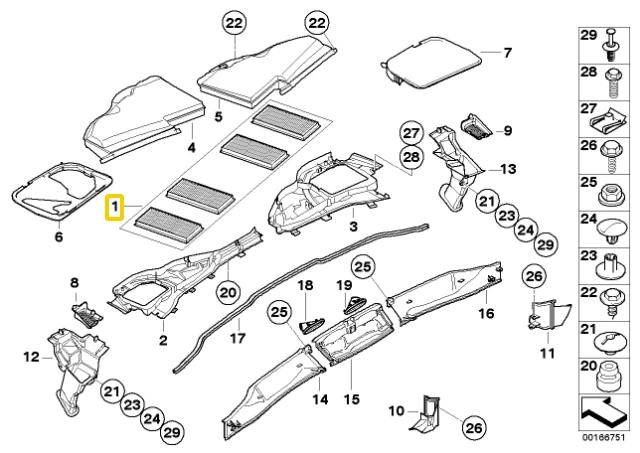 Bmw E90 E92 E93 Mikrofiltru Aktivintas Anglies Filtras Originalus 64319159606