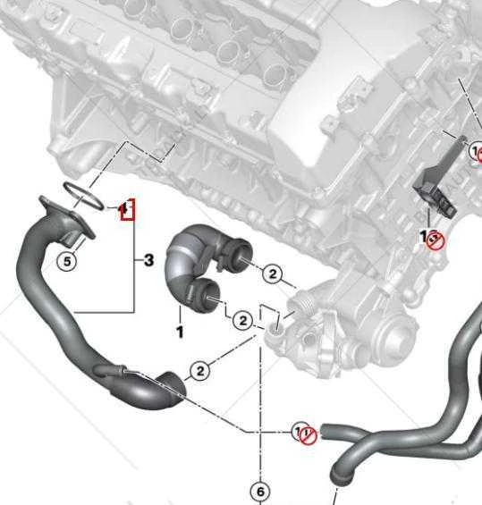 BMW E90 radiatoriaus žarnos tarpiklis Originalus 11537545302