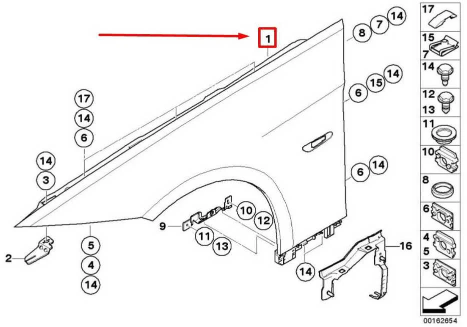 BMW M3 E90 Sedanas Priekinis Sparnas Šoninis Panele Kairė Originali 41008042023