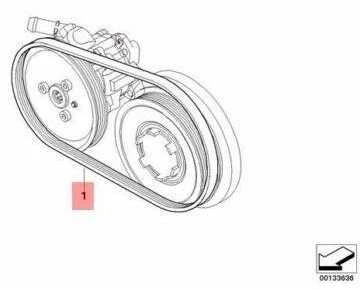 BMW E90 V formos briaunuotas diržas Originalus 11287794070