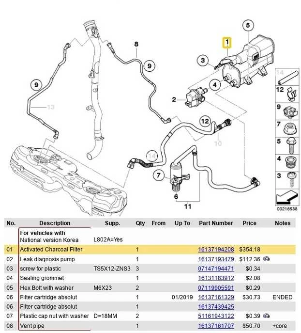 BMW E92 E93 F30 N51B30A aktyvuotos anglies filtras 16137194208 originalus