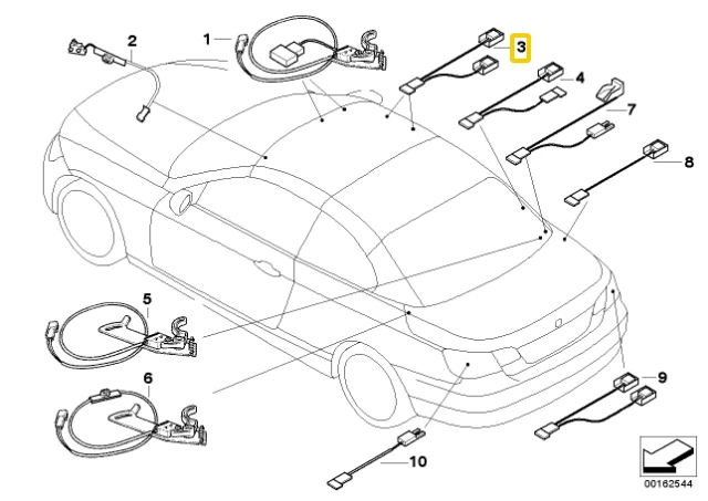 BMW E93 F33 F83 Hall Sensor Stogų Skydeliai Originalus 54377148157