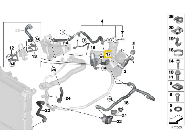 BMW EGR Coolerio Valvos Swith Line 1 F20 118d 120d 125d Originalus 11538514437