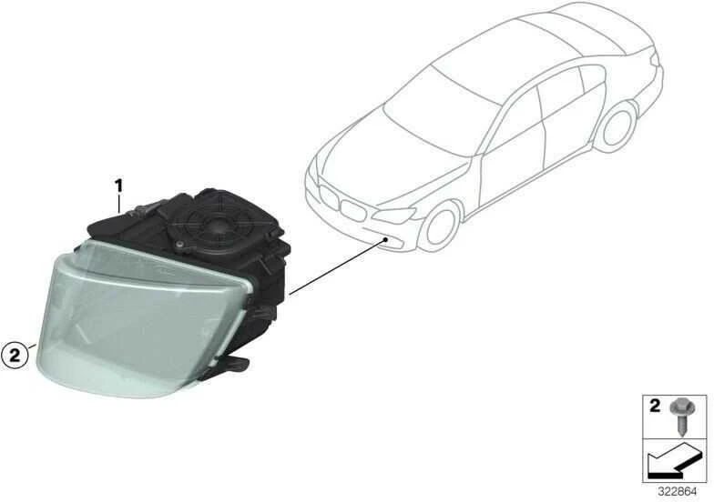 BMW F01 LED šviesos diodų rūko žibintas kairysis originalus 63117494843