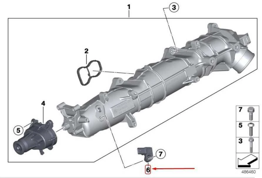 BMW F01 padidinto slėgio jutiklis originalus 13628514488