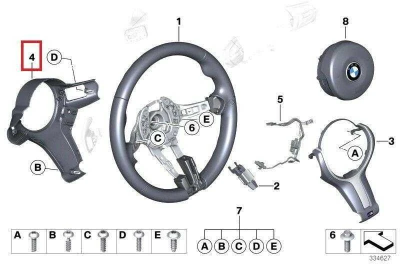 BMW F07 vairo ratlankio apvado apdaila originali 32307848267