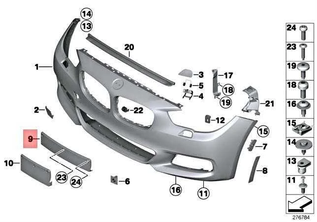 BMW F07 valstybinio numerio ženklo pagrindas originalus 51118055645