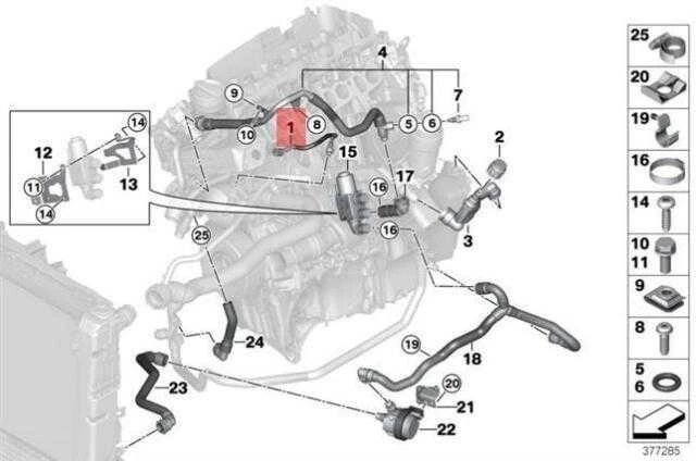 BMW F10 aušinimo sistemos radiatoriaus cilindrų galvutės vamzdis Originalus 11538514456